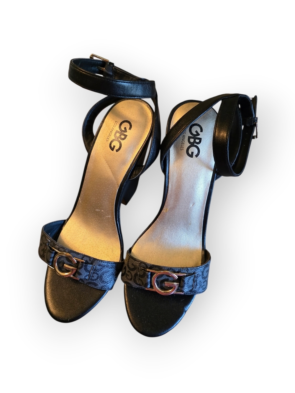 GBG Los Angeles Black Ankle Strap Heels Size 10M